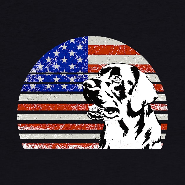 Labrador Retriever  Vintage dog on American flag - BLACK Labrador Retriever  DAD and MOM Gift by YANISOVE